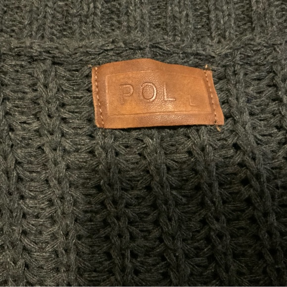 POL Womens Oversized Chunky Knit Turtleneck Sweater Dark Gray Cozy Comfy - Picture 5 of 7